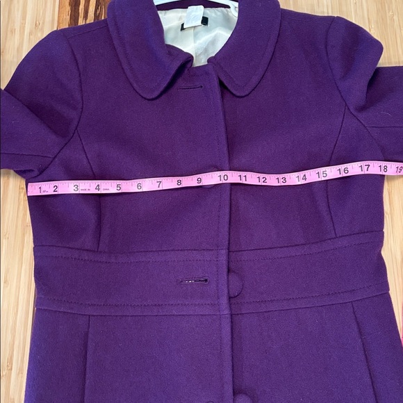 J. Crew Purple Wool Coat Size 6 - Picture 9 of 10